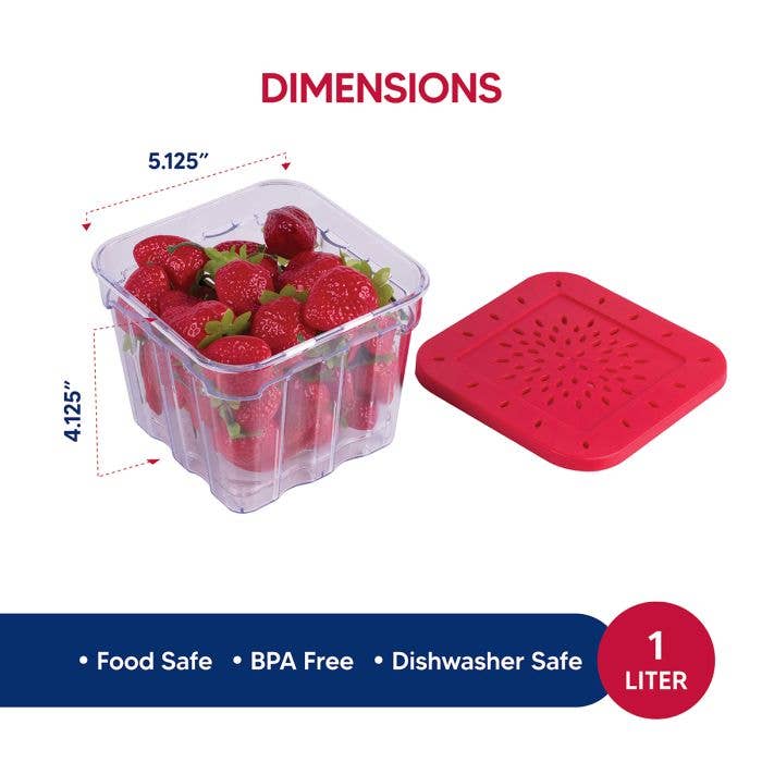 HIC Kitchen Berry Fresh Produce Box 1 Liter
