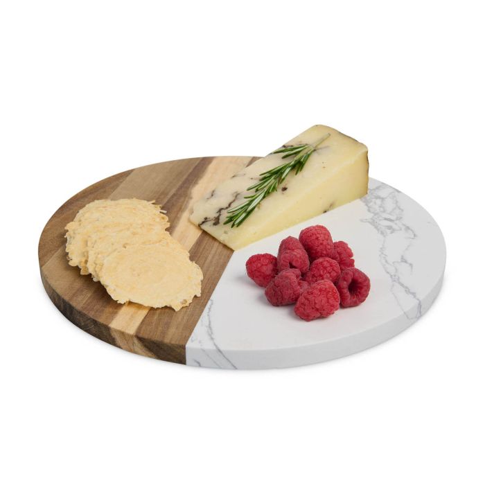 Marble and Wood Cheeseboard