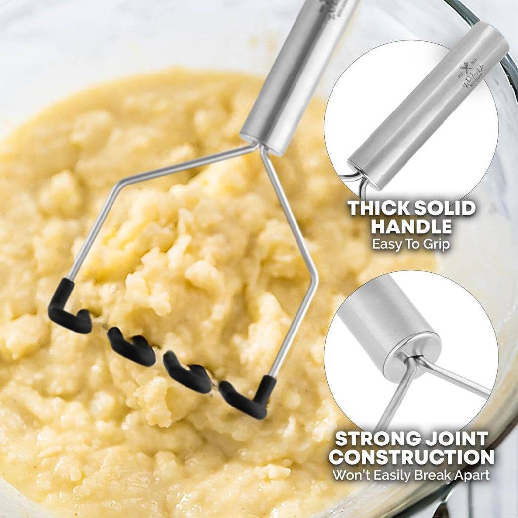 Potato Masher with Premium Silicone-Coated Stainless Steel
