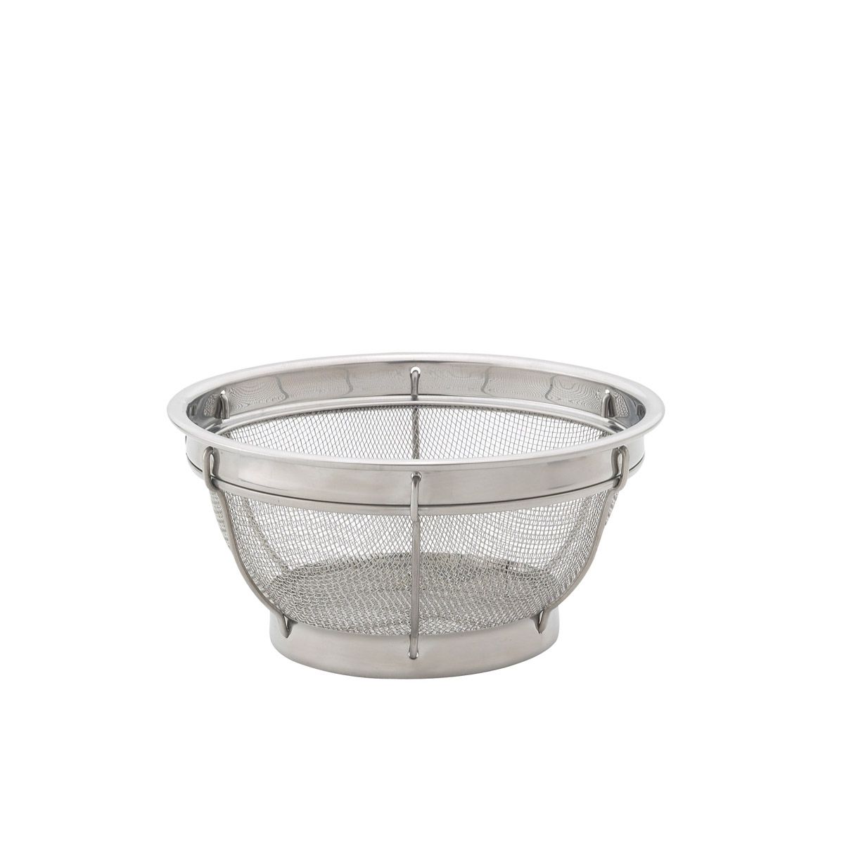Reinforced Mesh Colander, Stainless Steel, 8in