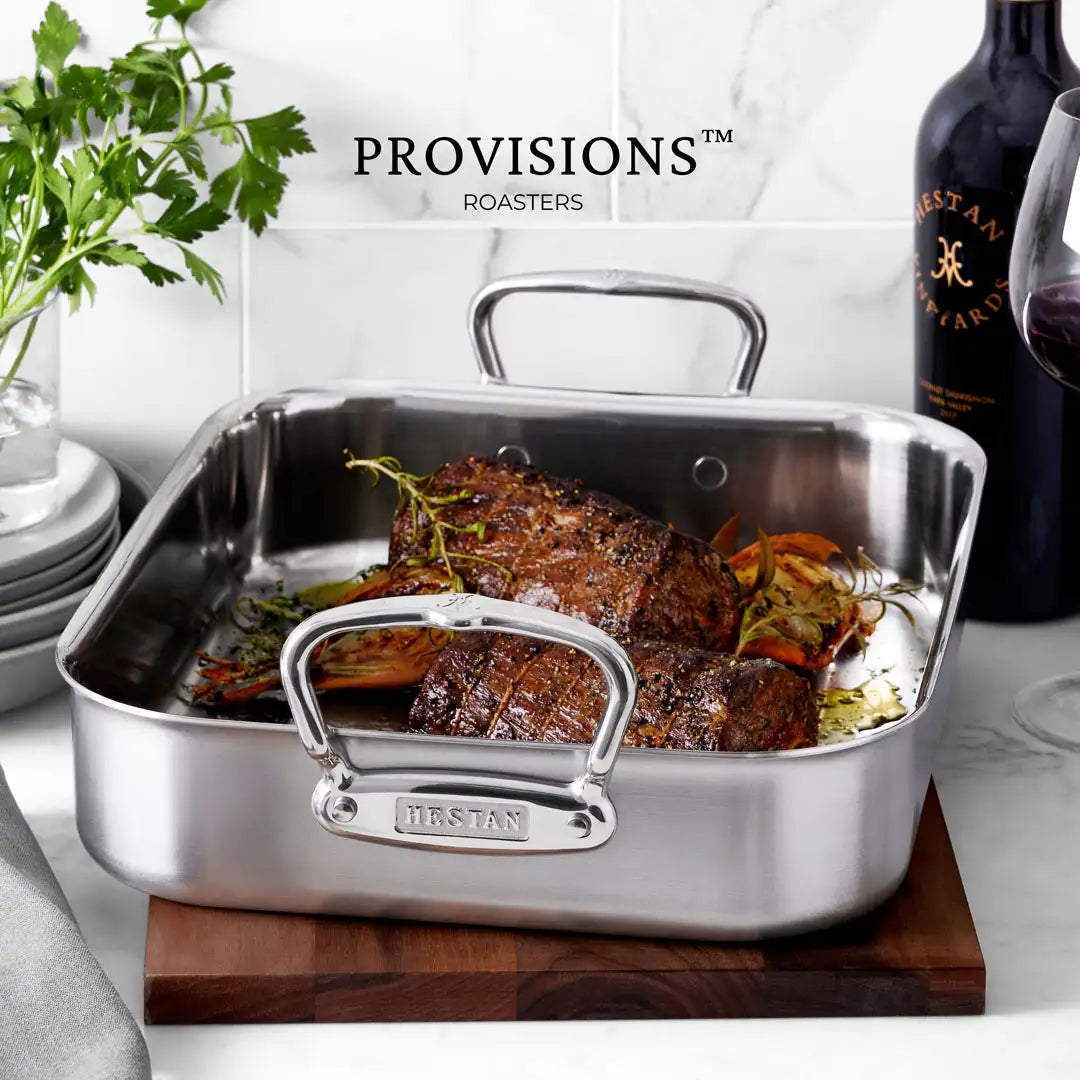 Hestan Steel Roaster with rack, 16.5"