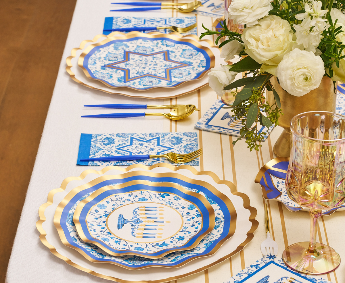 Hanukkah Toile Salad Plates/8pk