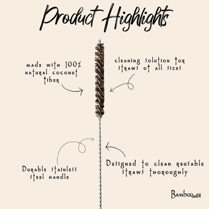 Coconut Fiber Straw Cleaner | Plastic Free