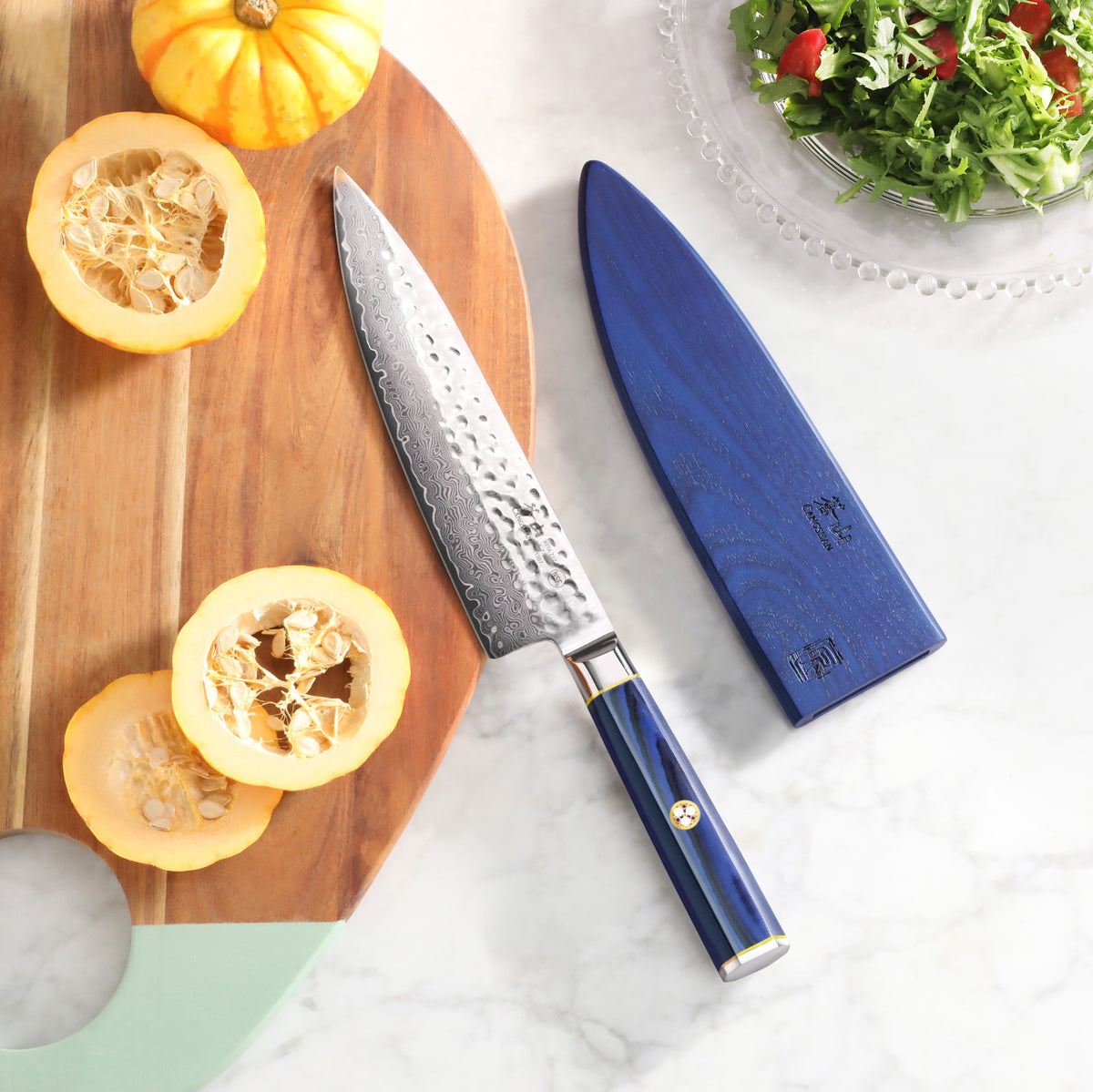 Cangshan KITA series 8" Chef's Knife w/sheath, Damascus Steel