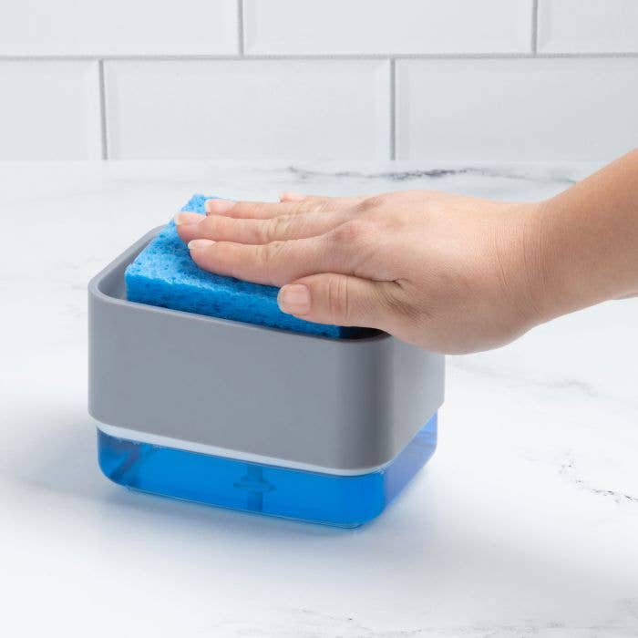 HIC Kitchen Soap Dispensing Sponge Holder With Sponge