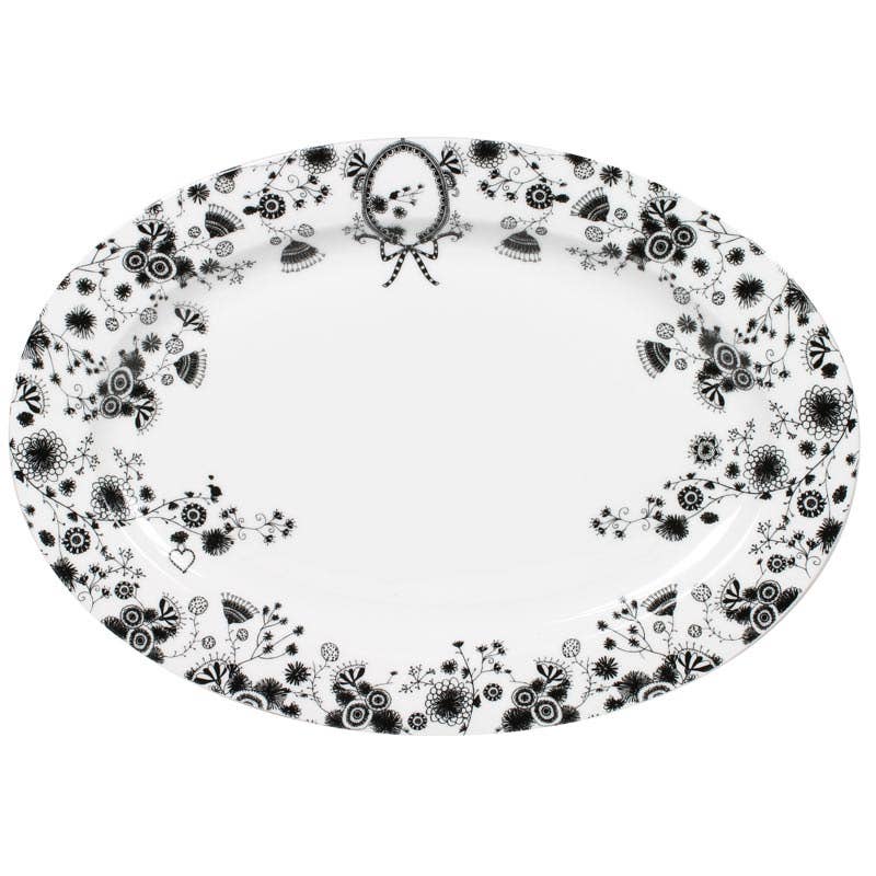 Porcelain Flower Platter 10 in X 14