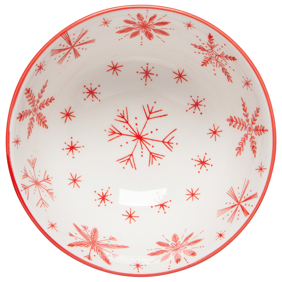 Snowflakes Stamped Christmas Bowl 4 inch