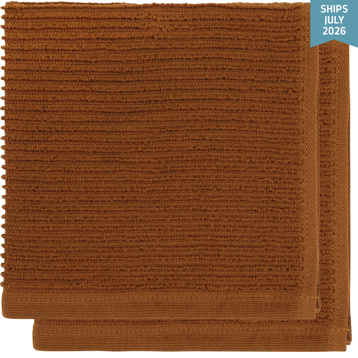 Chestnut Brown Ripple Dishcloths Set of 2