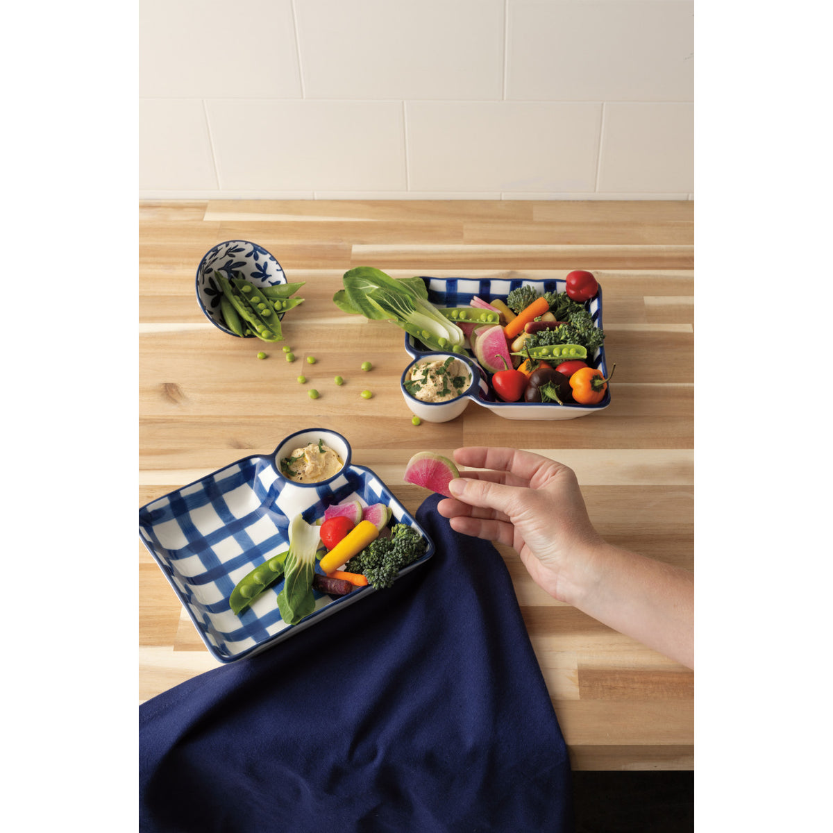 Grid Dip n Dish Plate