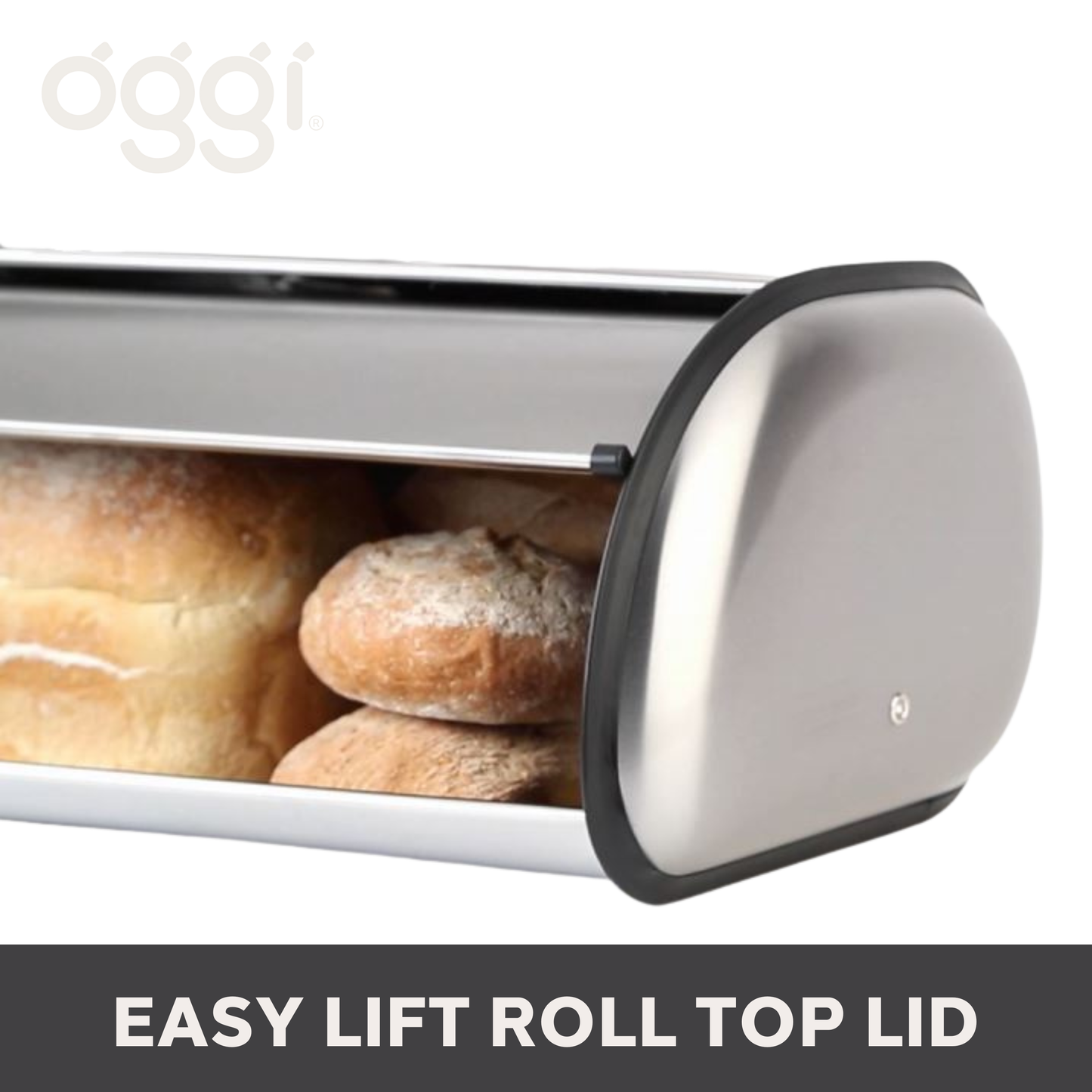 Bread Box - Stainless Steel w/Lid (17.5" x 7.5" x 11.5")