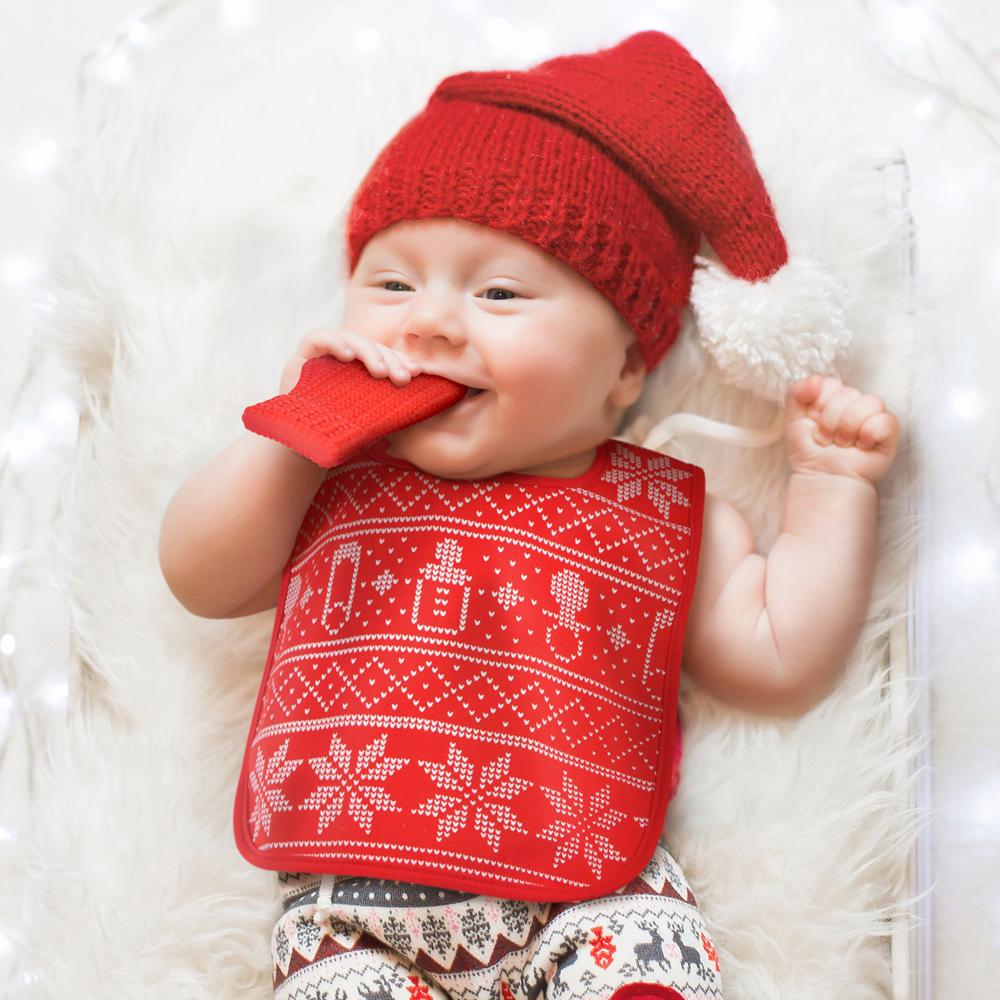 Dressed to Spill- Holiday Bib and Teether