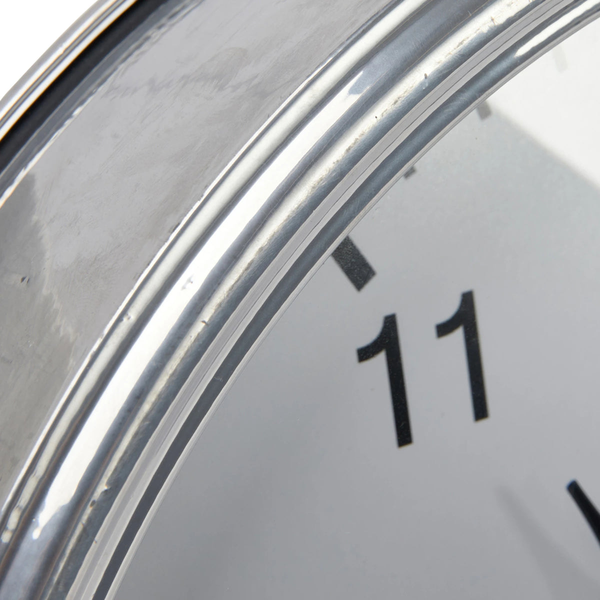 Metal Wall Clock, Antique Nickel Finish (Requires 1-AA Battery)