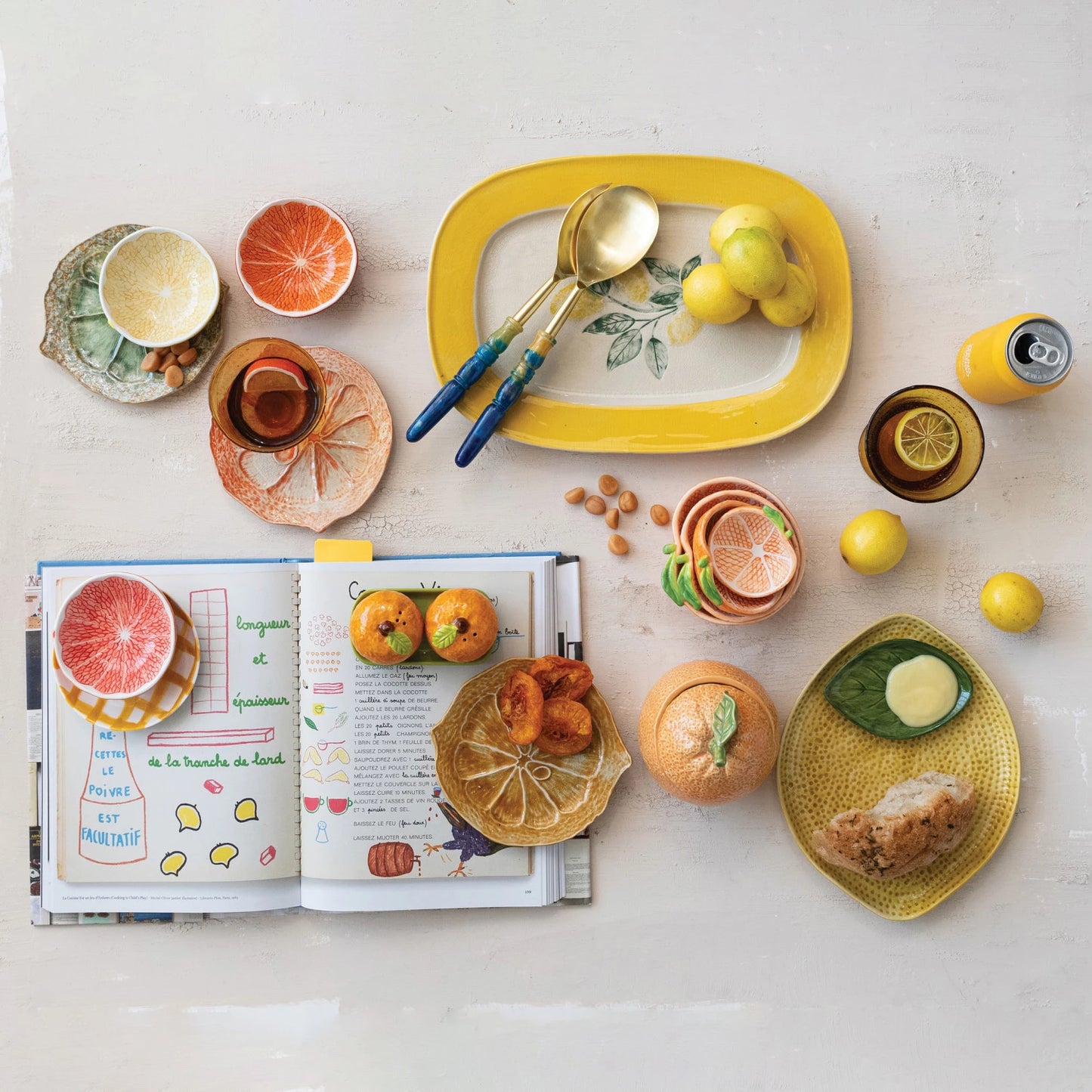 Stoneware Plate with Lemons