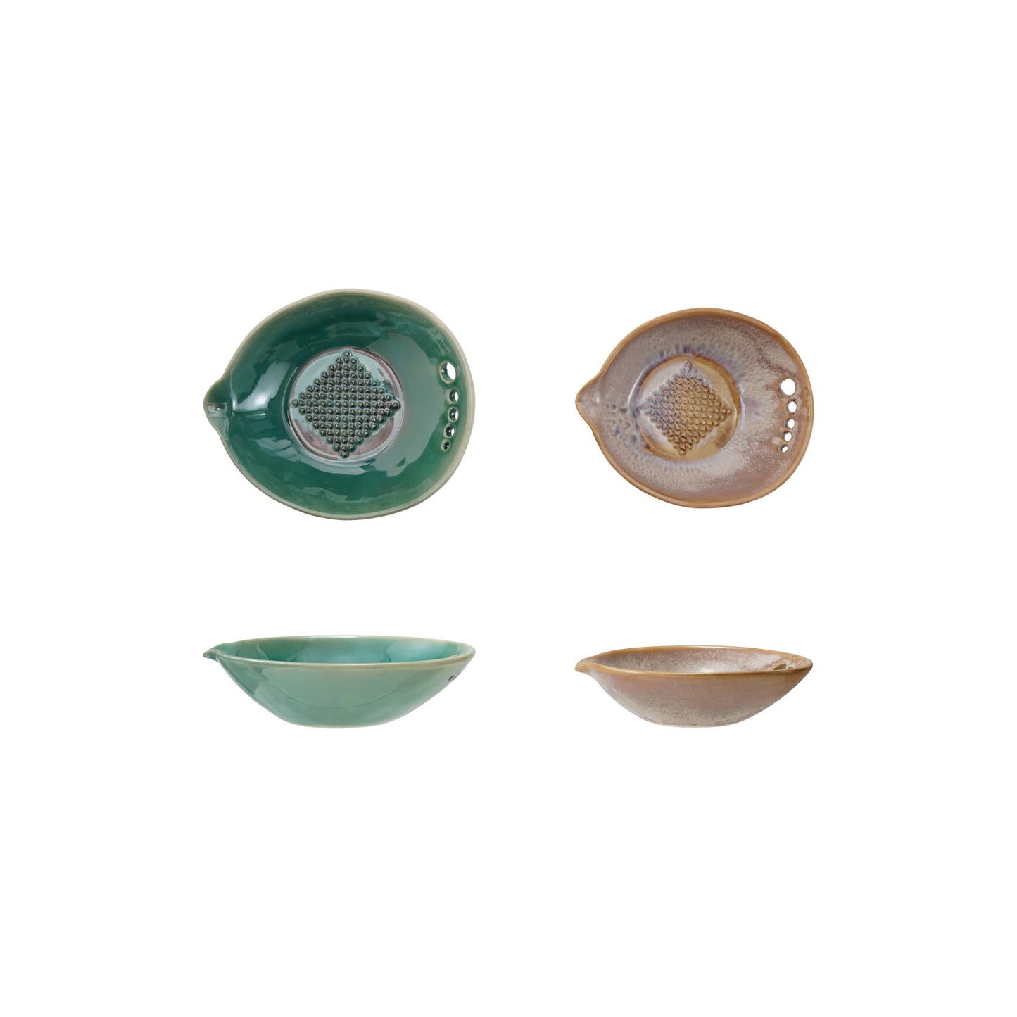 Stoneware Garlic/Ginger Graters w/Herb Stripper