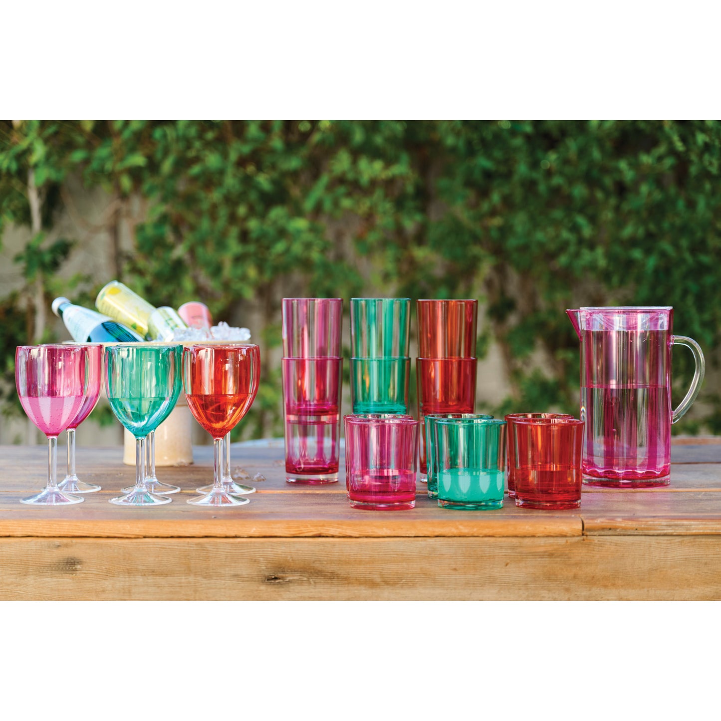 Acrylic Drinking Glass with Stripes, 14 oz.