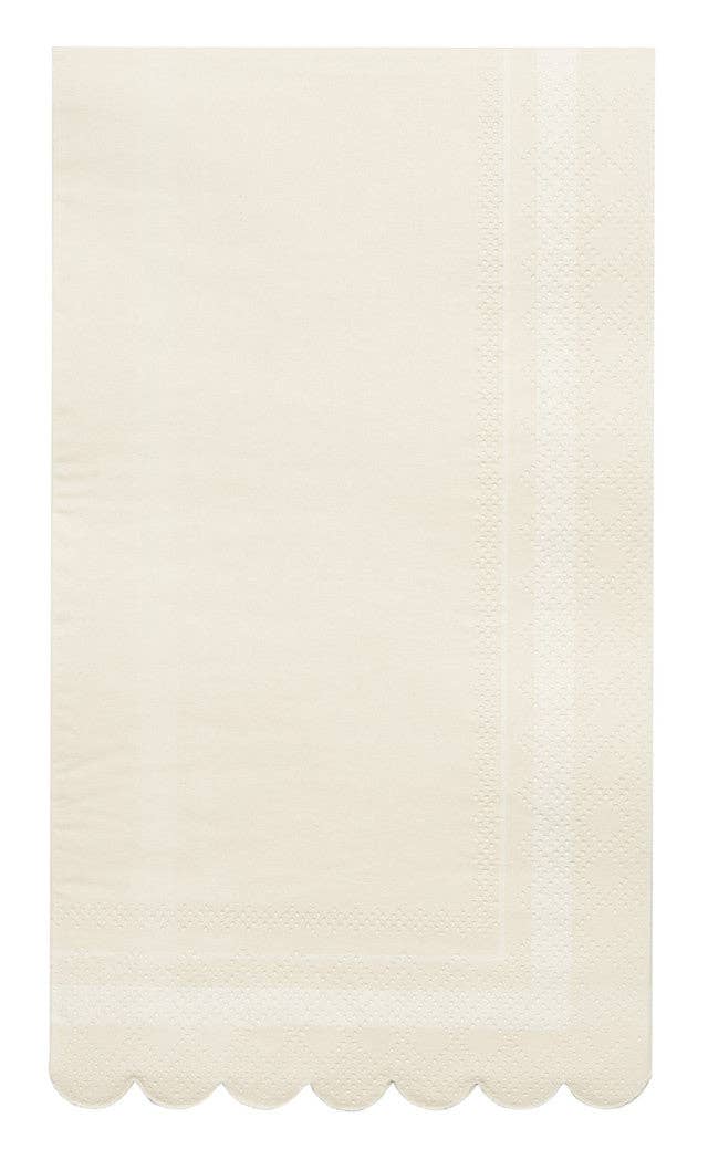 Guest Towel Scalloped Edge Cream/20pkg