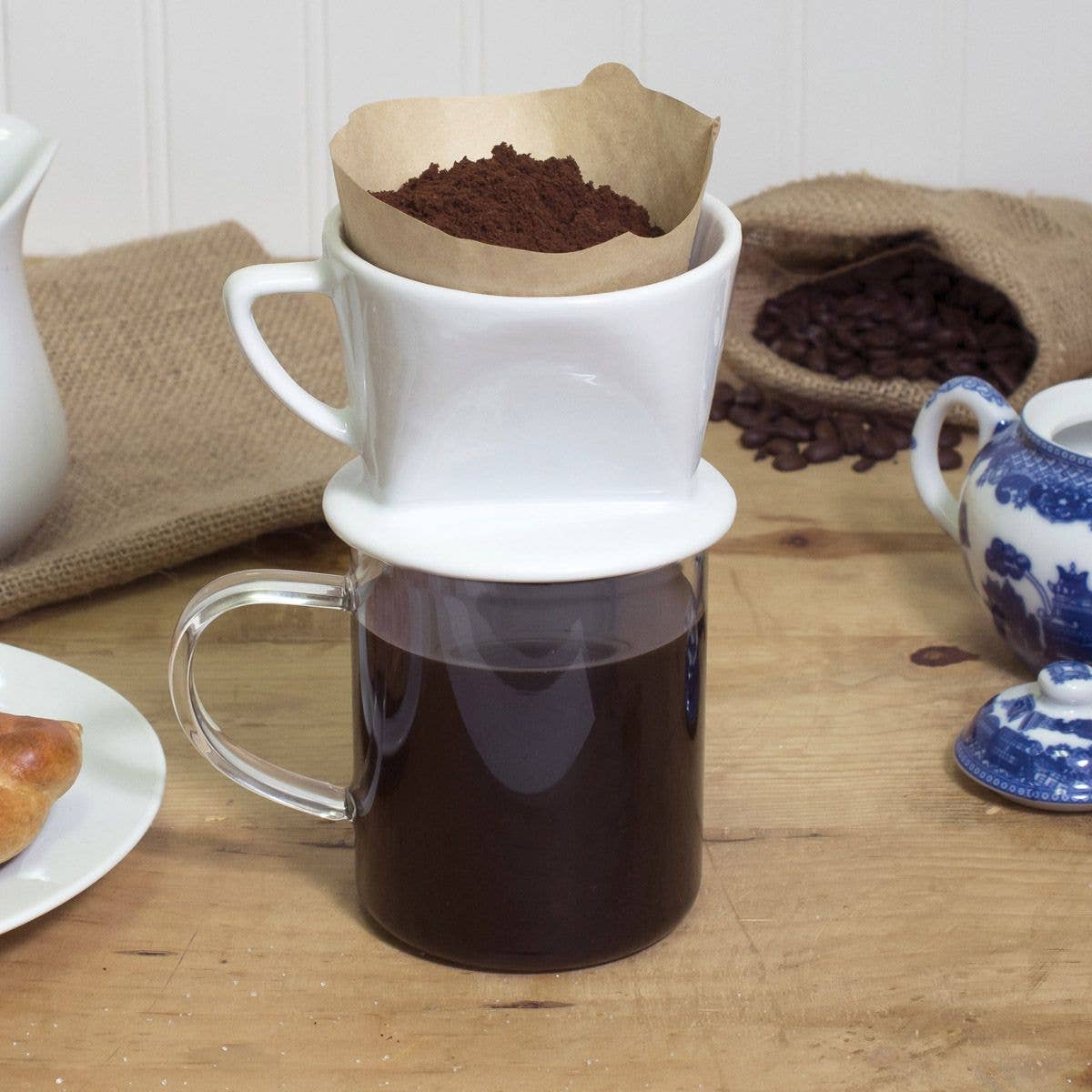 Fino Porcelain Coffee Filter Cone, 1 Cup