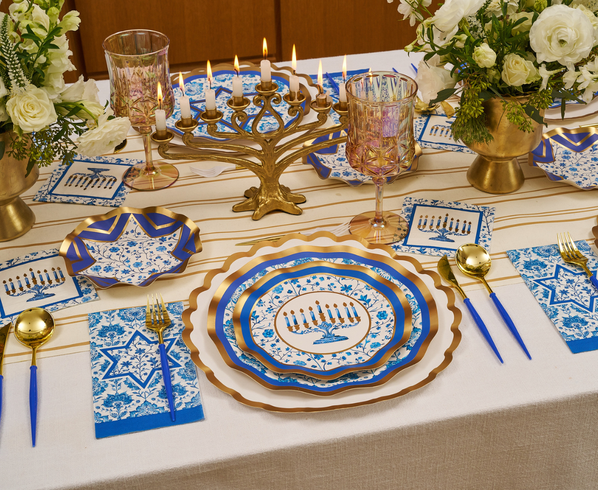 Hanukkah Toile Salad Plates/8pk