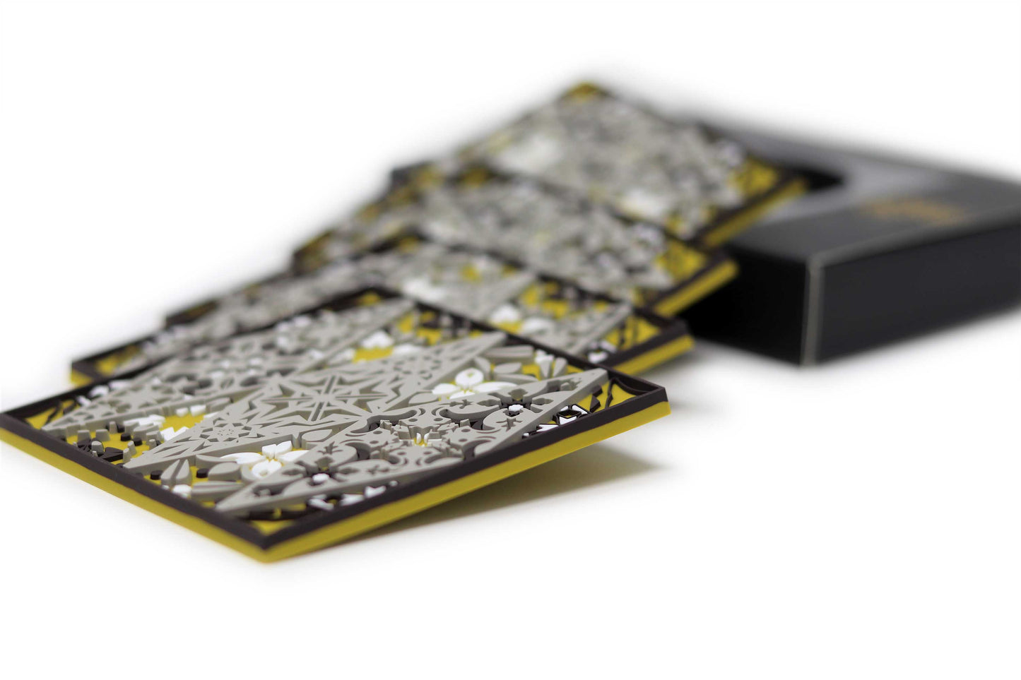 Yellow Tiles Coaster - Set of Four