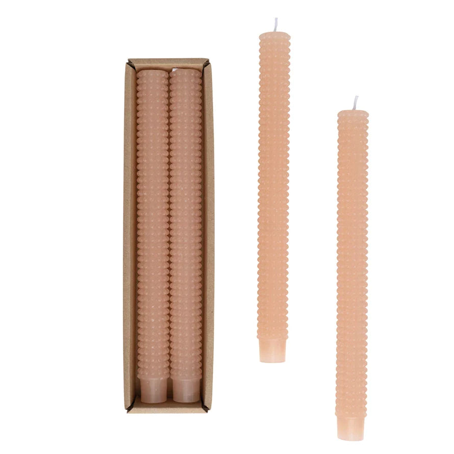 10"H Unscented Hobnail Taper Candles