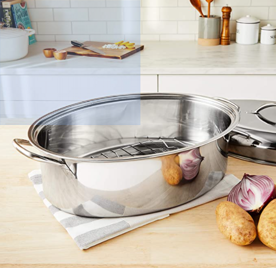 Stainless Steel Oval Roasting Pan with Lid