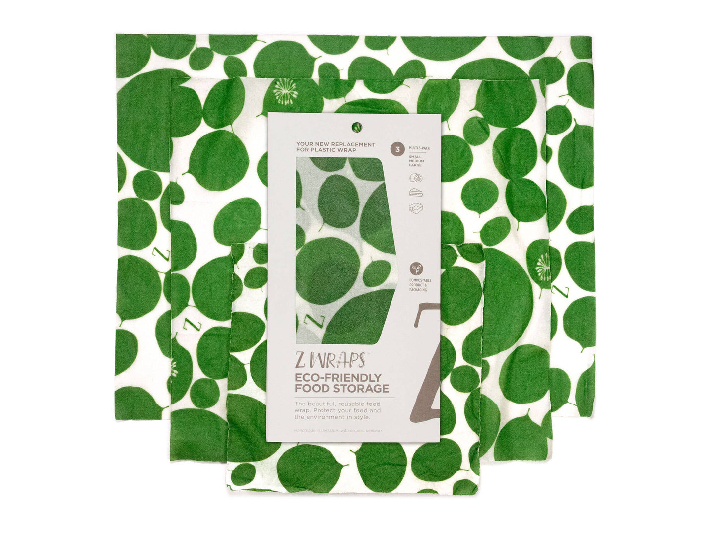 Z Wraps Set of 3 (S-1,M-1,L-1) Reusable Food Wraps