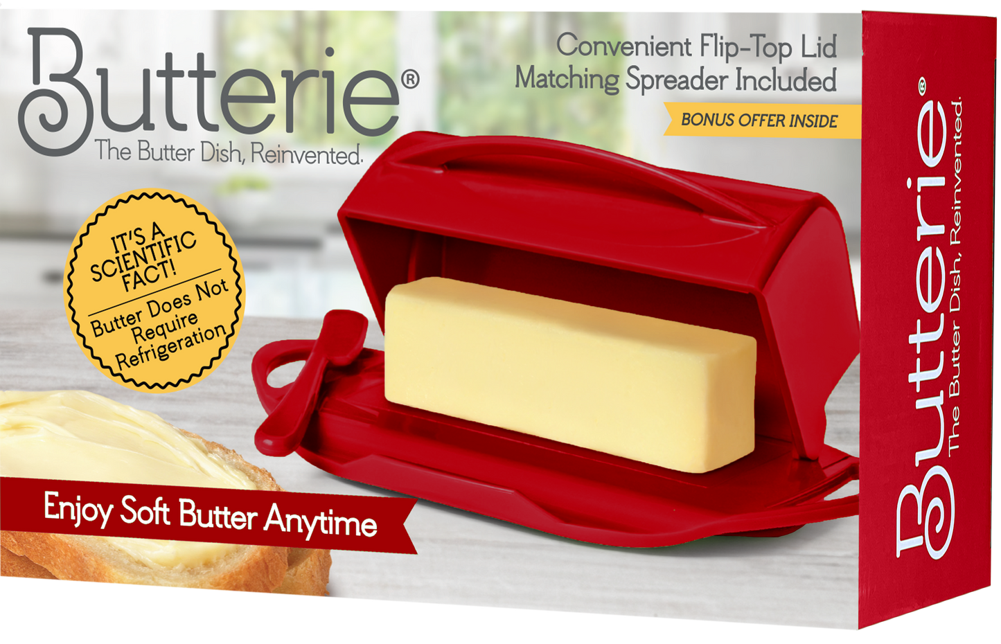 Flip-Top Butter Dish w/ Butter Knife