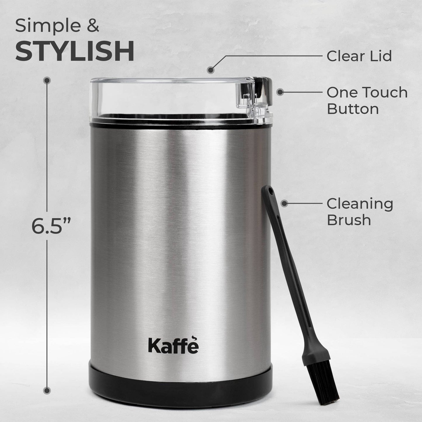 Kaffe Electric Coffee Grinder w/ Cleaning Brush - 3oz