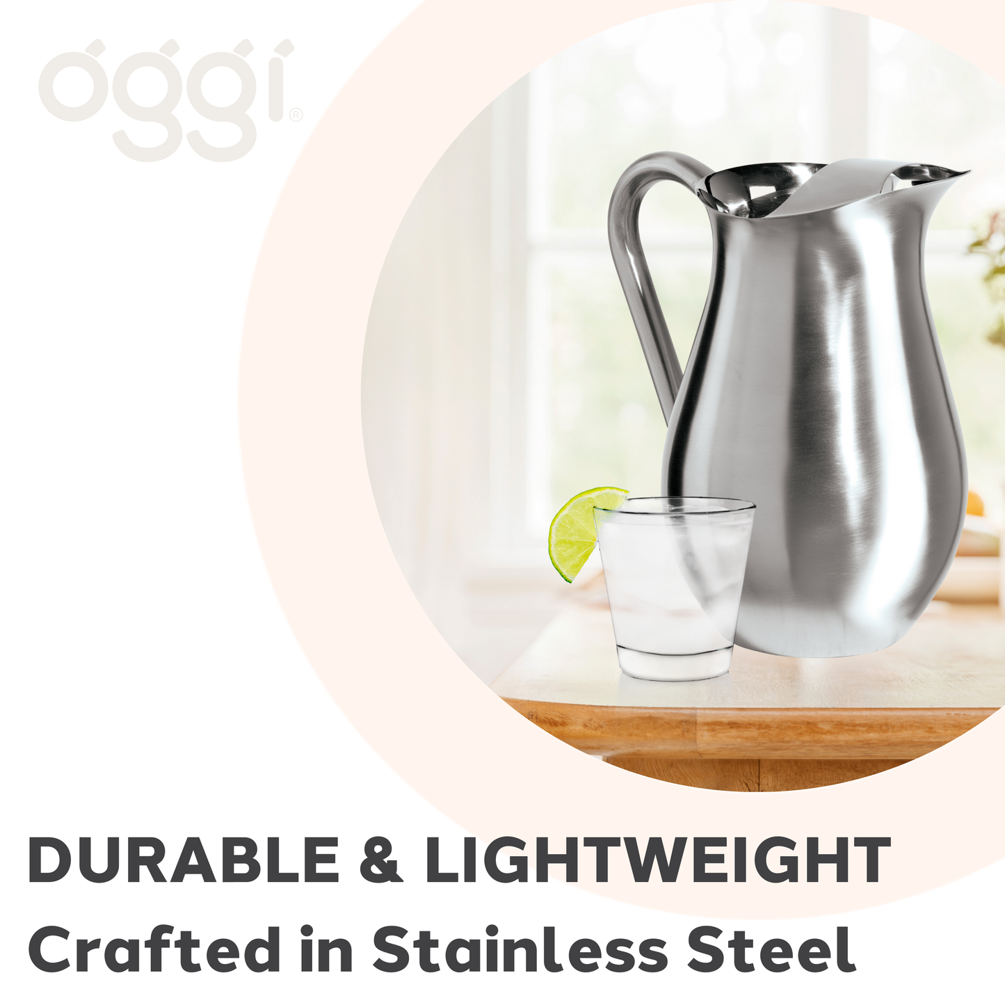 Water Pitcher - Stainless Steel (2 lt, 68 oz)