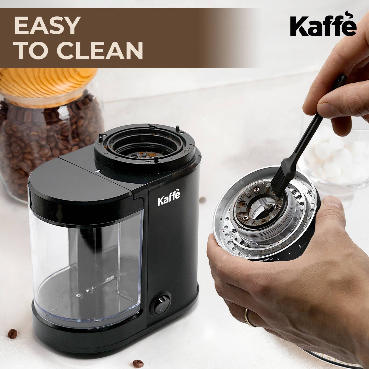 Kaffe Electric Burr Coffee Grinder Stainless Steel - 5.5 oz