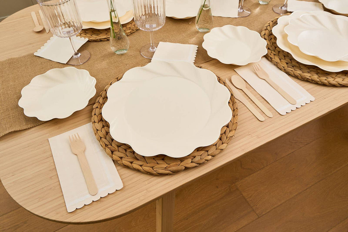 Simply Eco Compostable Bamboo Salad Plate Cream/8pkg