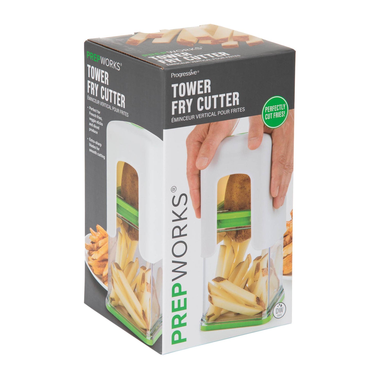 Progressive Tower Fry Cutter, Stainless Blades, For Veggies