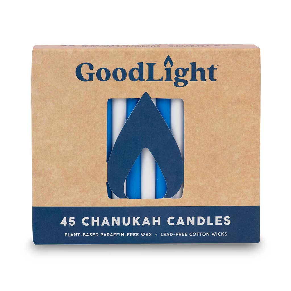 Hanukkah Candles: 45-Count Box: Blue & White