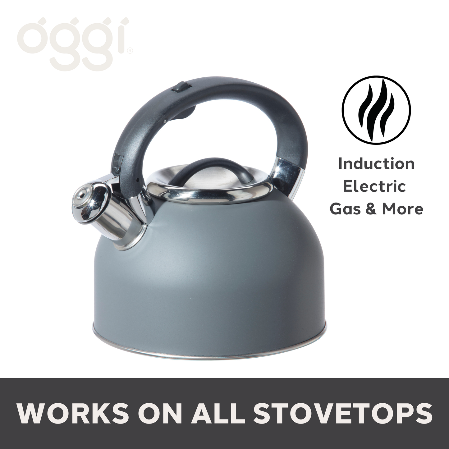 Stovetop Kettle - Stainless Steel Whistling (1.9 lt, 64 oz)