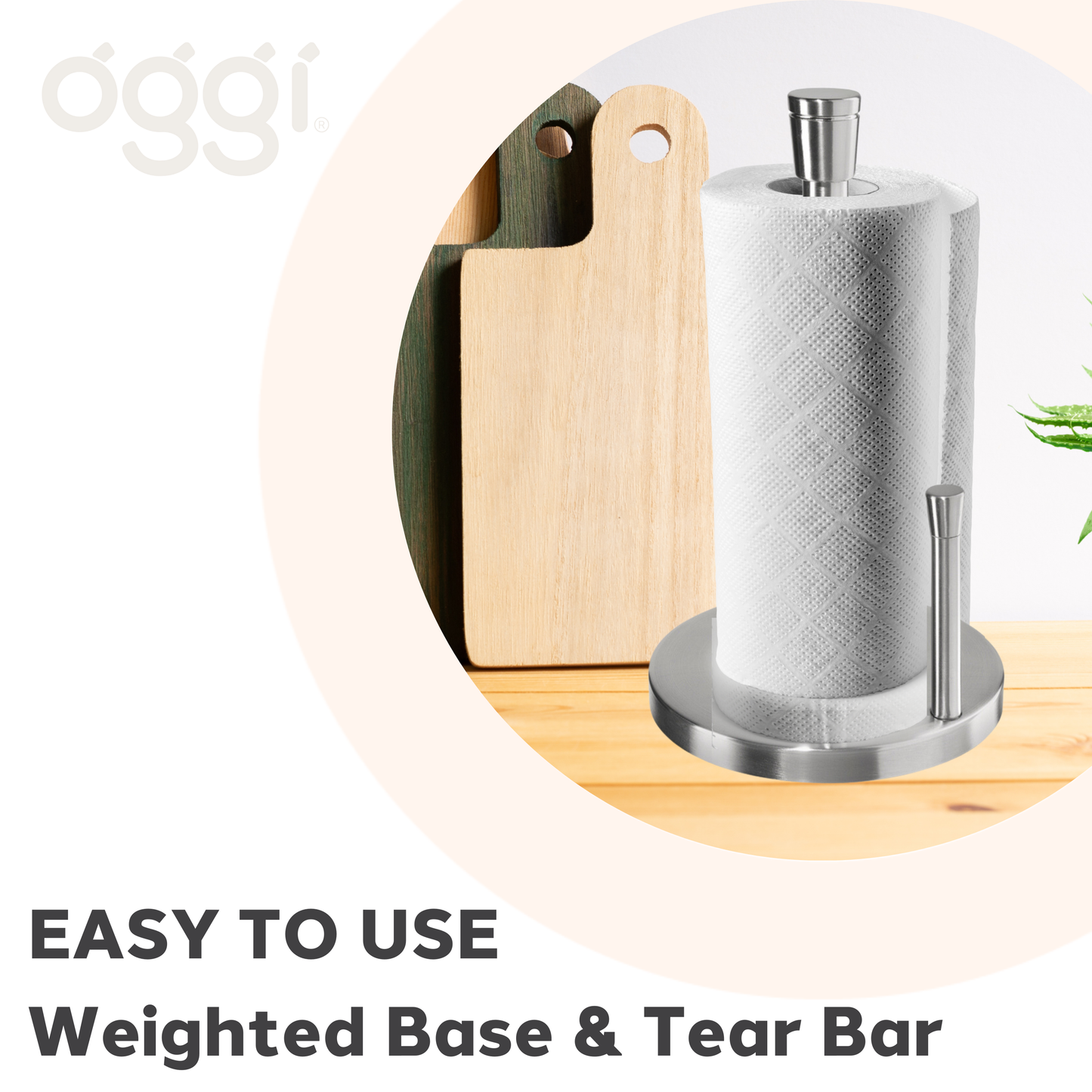Paper Towel Holder - Stainless Steel w/ Tear Bar (13" H)