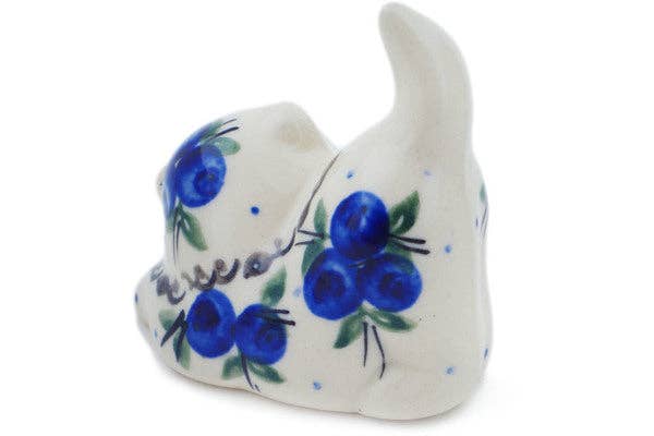 Cat Figurine 2" Lovely Blueberries Theme