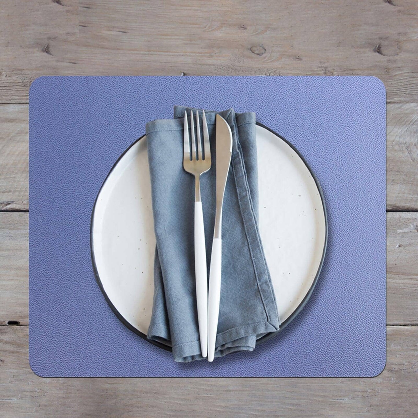Novo Cuero Rectangular Placemat, Blue, 17 L x 13 W