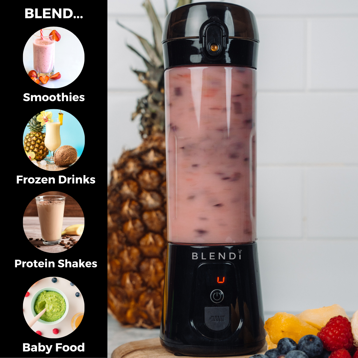 BLENDi Pro+ 17oz Black Portable Blender Smoothie Maker
