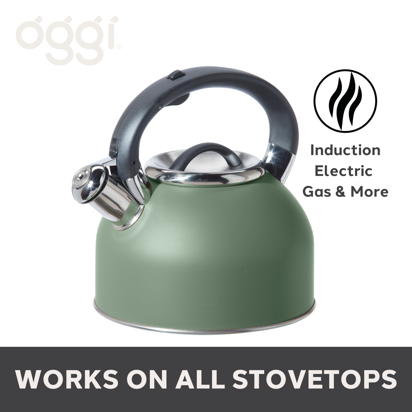 Stovetop Kettle - Stainless Steel w/ Whistle (1.9 lt, 64 oz)