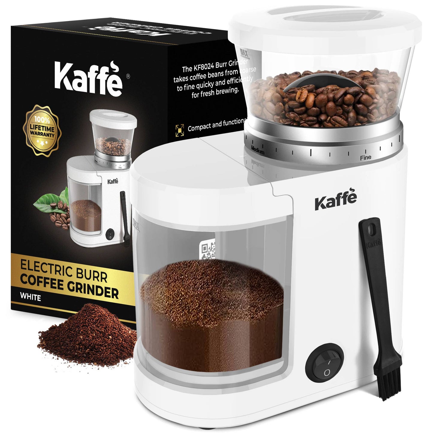 Kaffe Electric Burr Coffee Grinder Stainless Steel - 5.5 oz