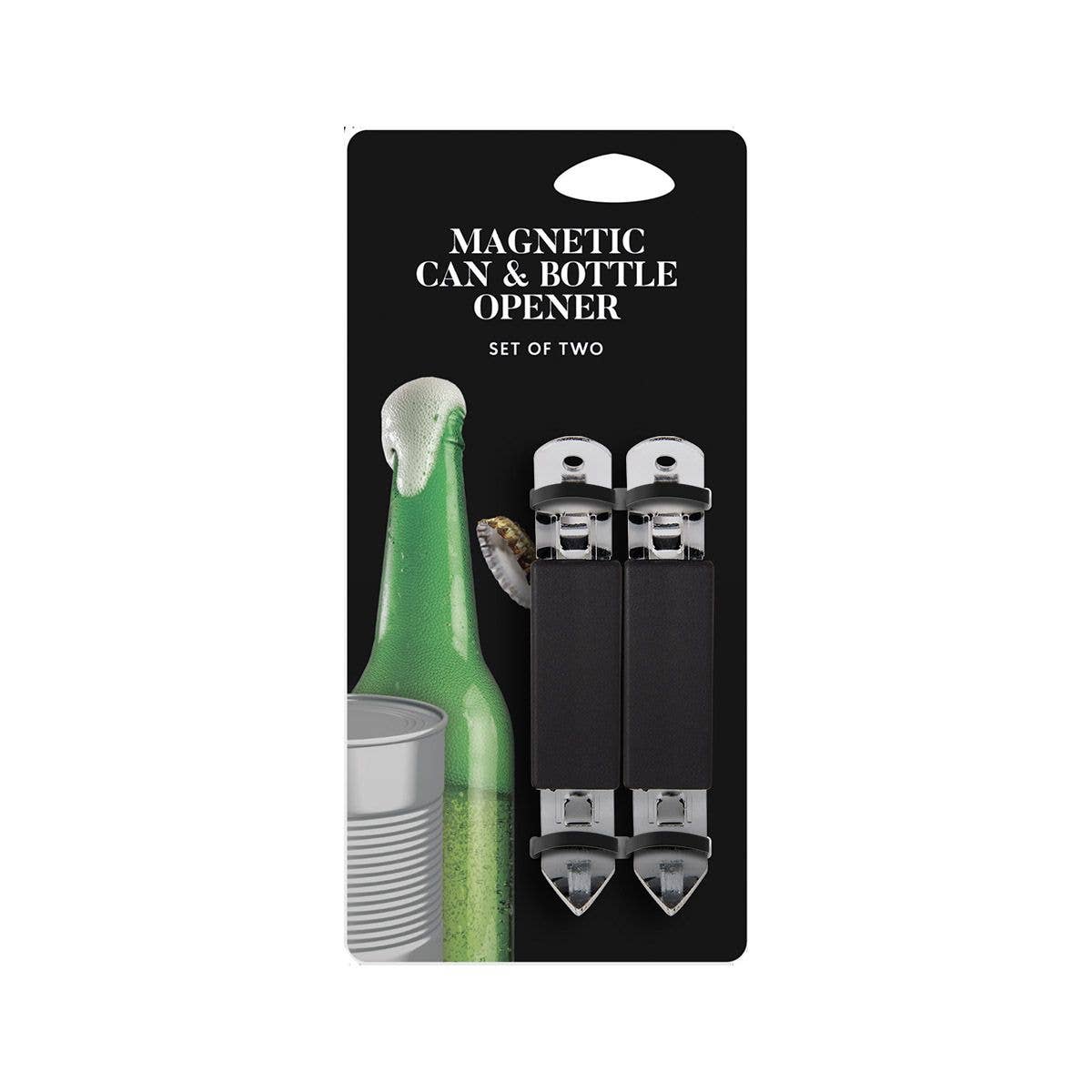 HIC Bar Magnetic Can And Bottle Openers, Set Of 2