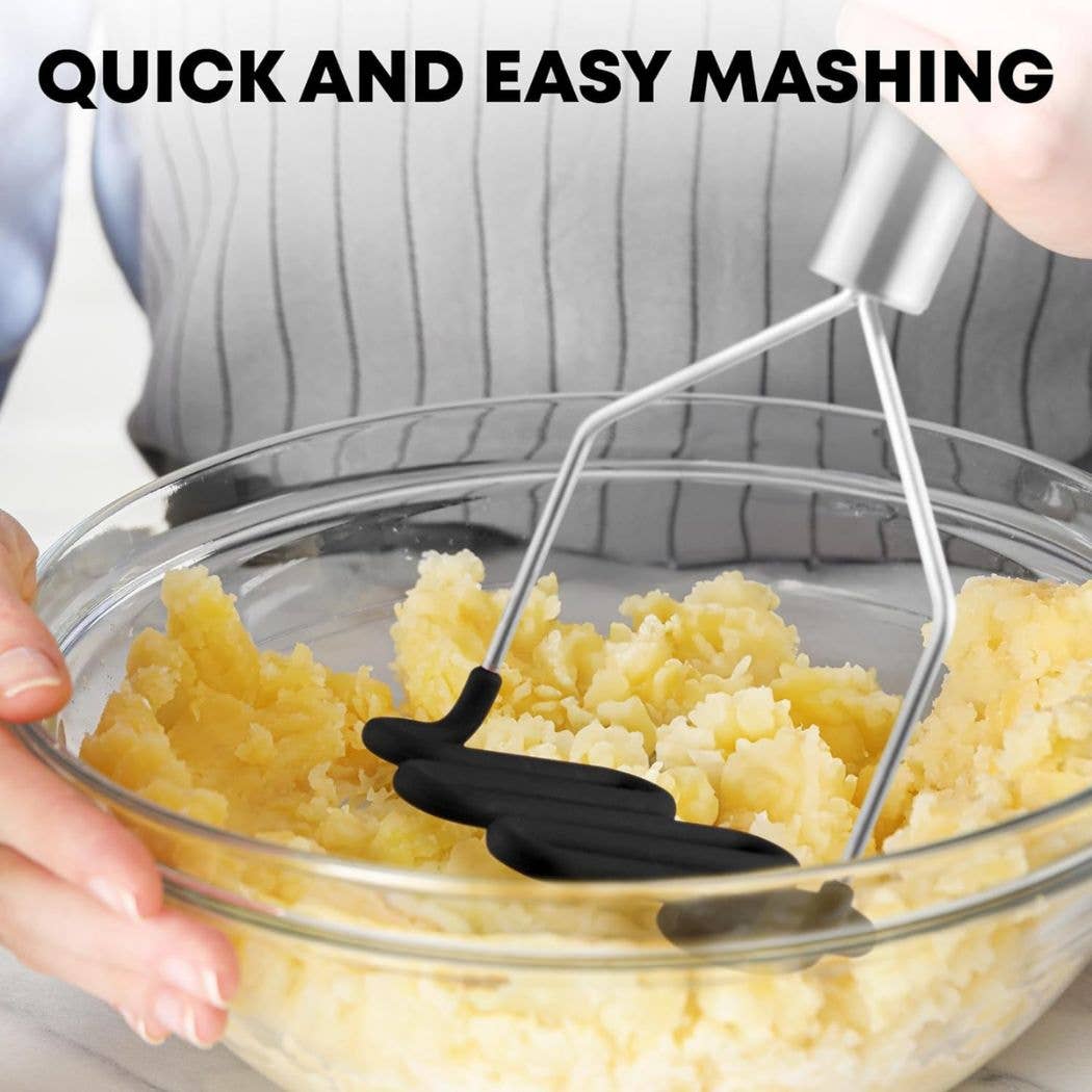 Potato Masher with Premium Silicone-Coated Stainless Steel