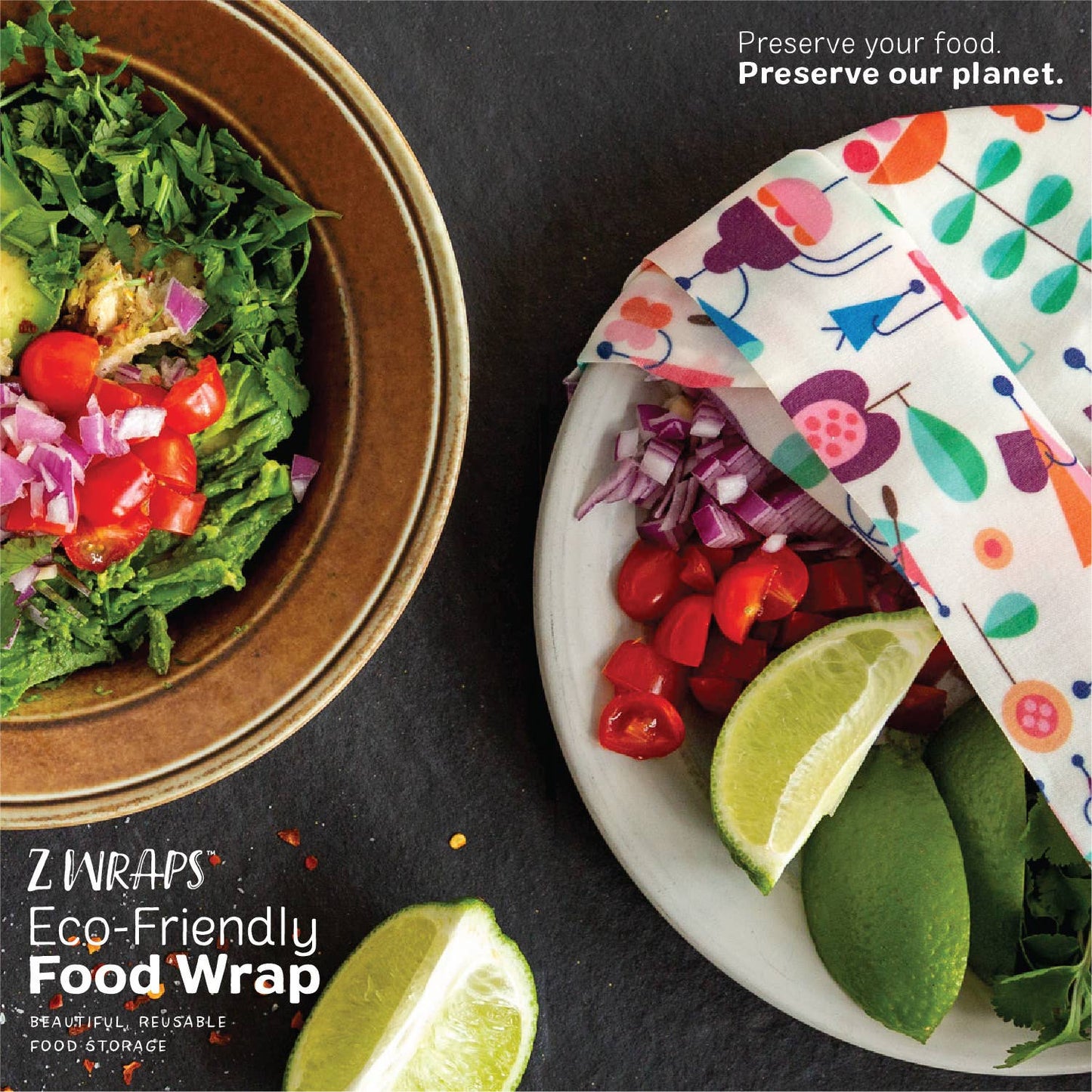 Z Wraps Set of 3 (S-1,M-1,L-1) Reusable Food Wraps