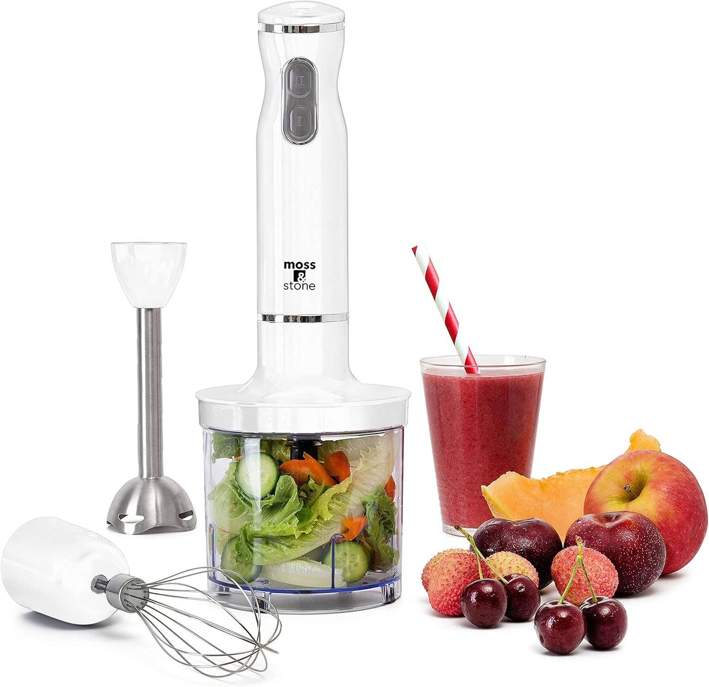 Electric Stick Blender w/Egg Whisk & Chopper- 300 Watt