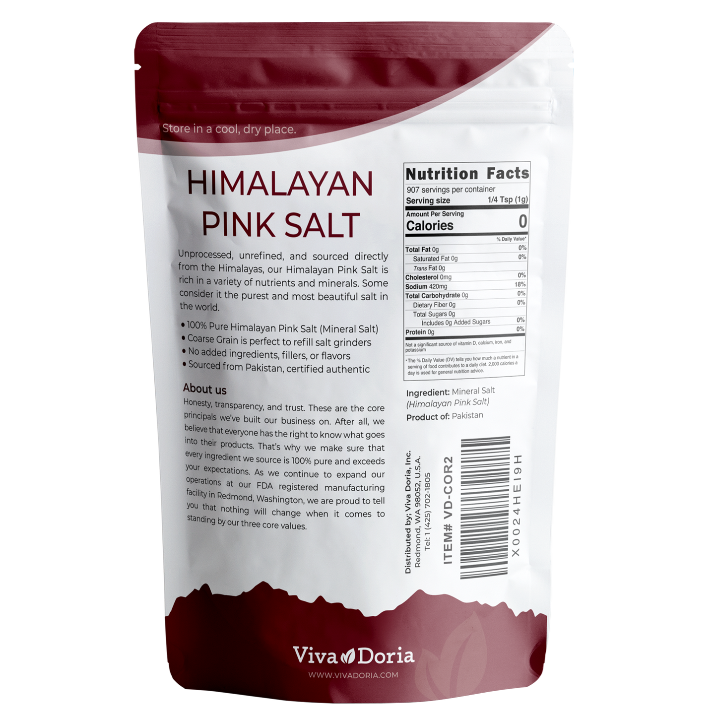 Himalayan Pink Salt, Coarse Grain, 2 lb (907 g)