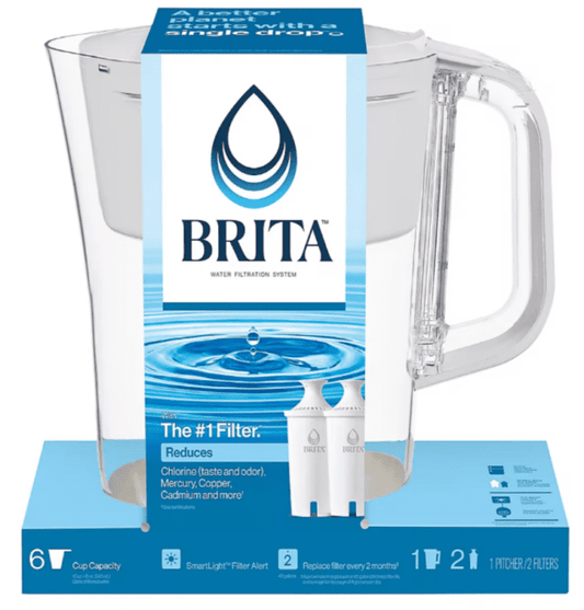 Brita Pitcher Geyser 6 Cup w/2 filters