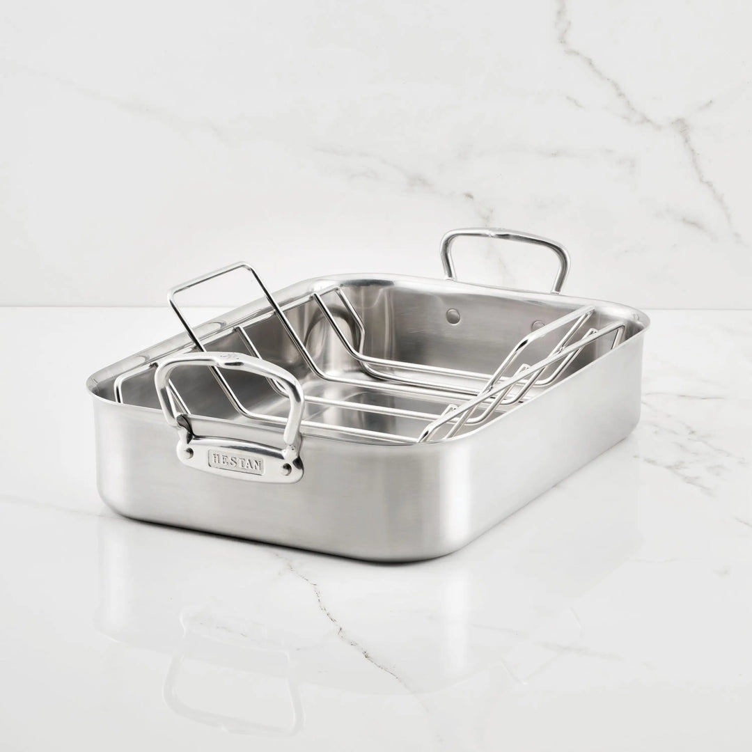 Hestan Steel Roaster with rack, 16.5"
