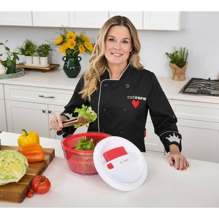 CatCora QuickSpin One-Handed Salad Spinner