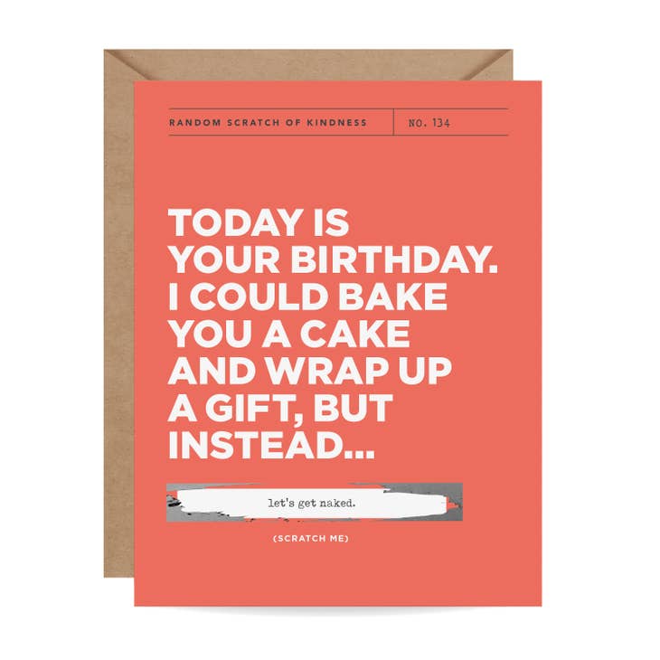 Scratch-off 'Let's Get Naked'  Birthday Card