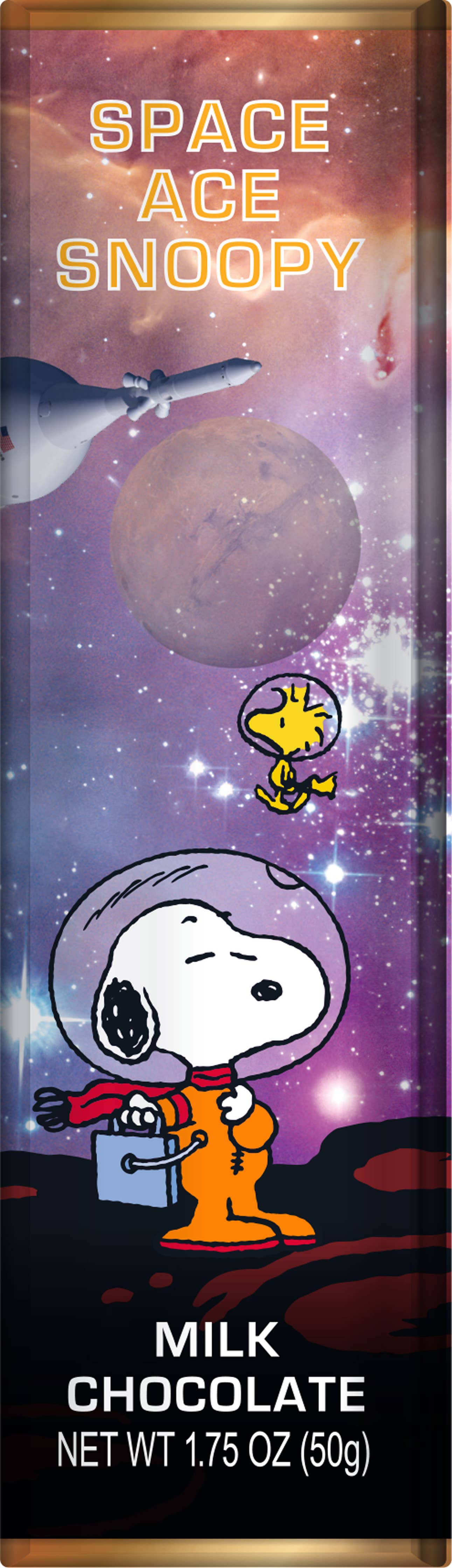 Snoopy Peanuts Gang space theme chocolates 5-bar gift pack